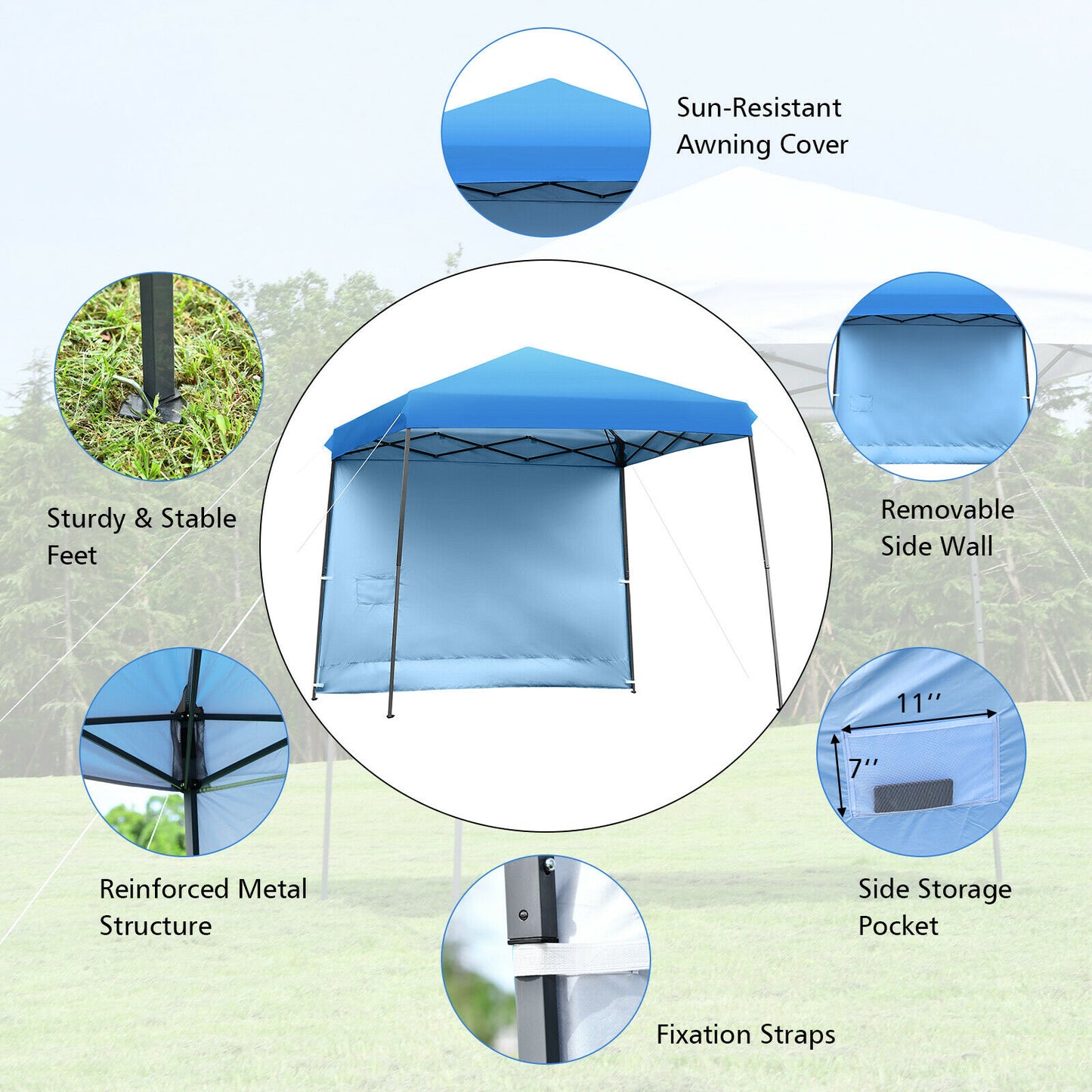 10ft X 10ft Pop Up Tent Slant Leg Canopy