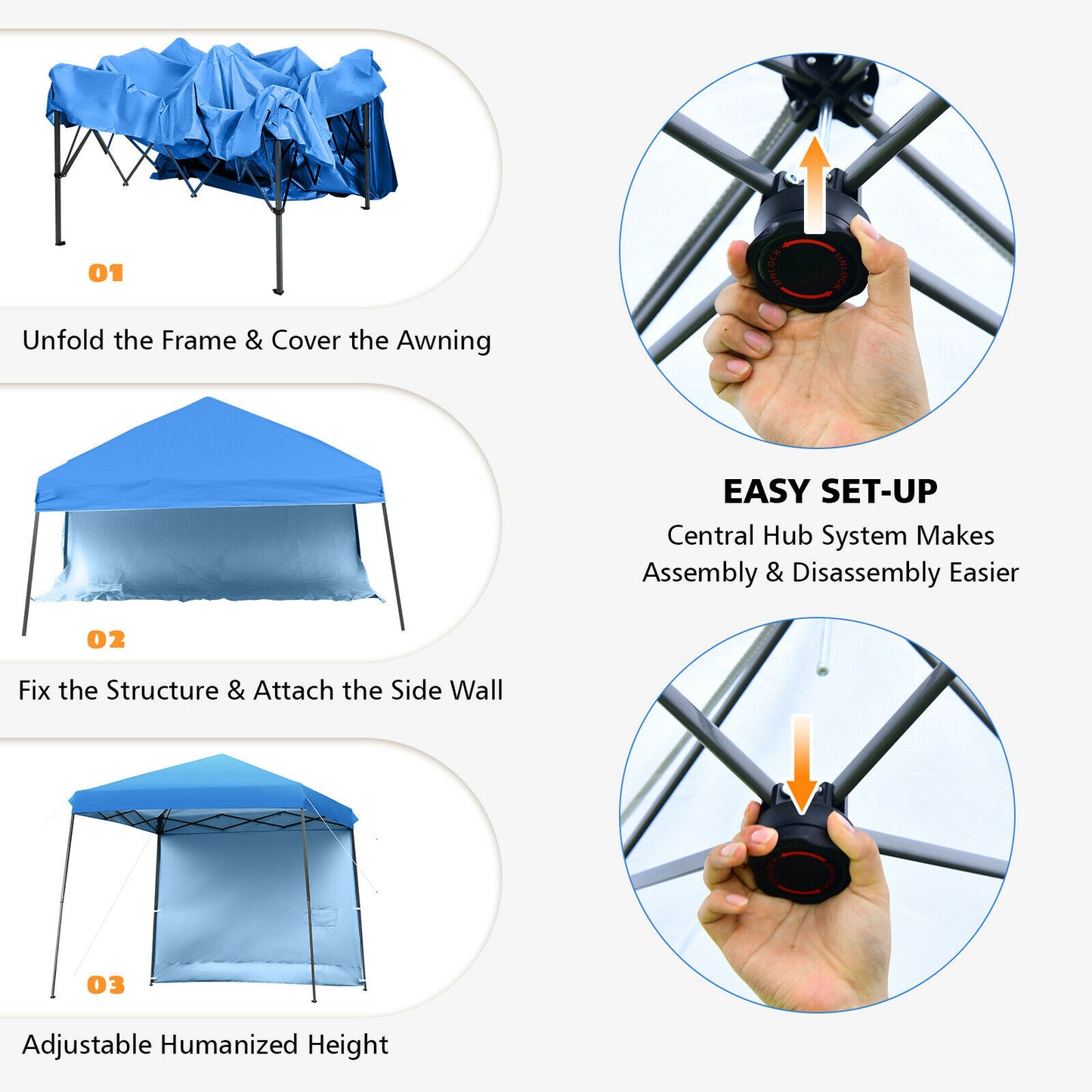 10ft X 10ft Pop Up Tent Slant Leg Canopy