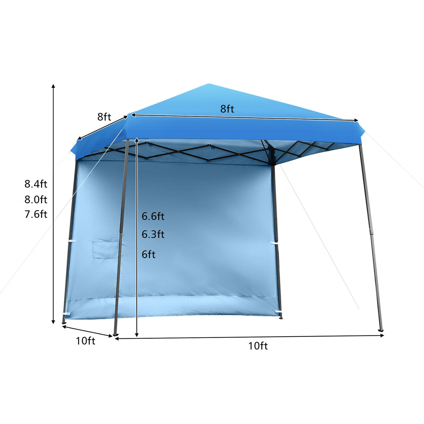 10ft X 10ft Pop Up Tent Slant Leg Canopy