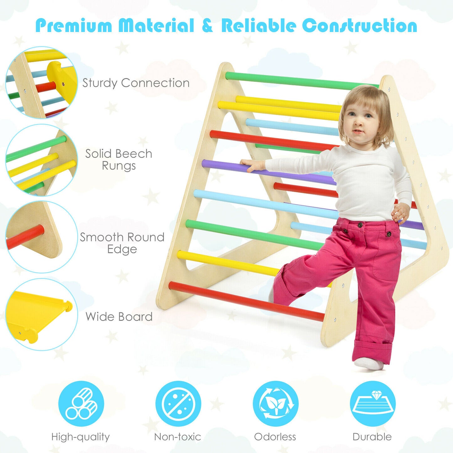 5 in 1 Toddler Playing Set Kids Climbing Triangle