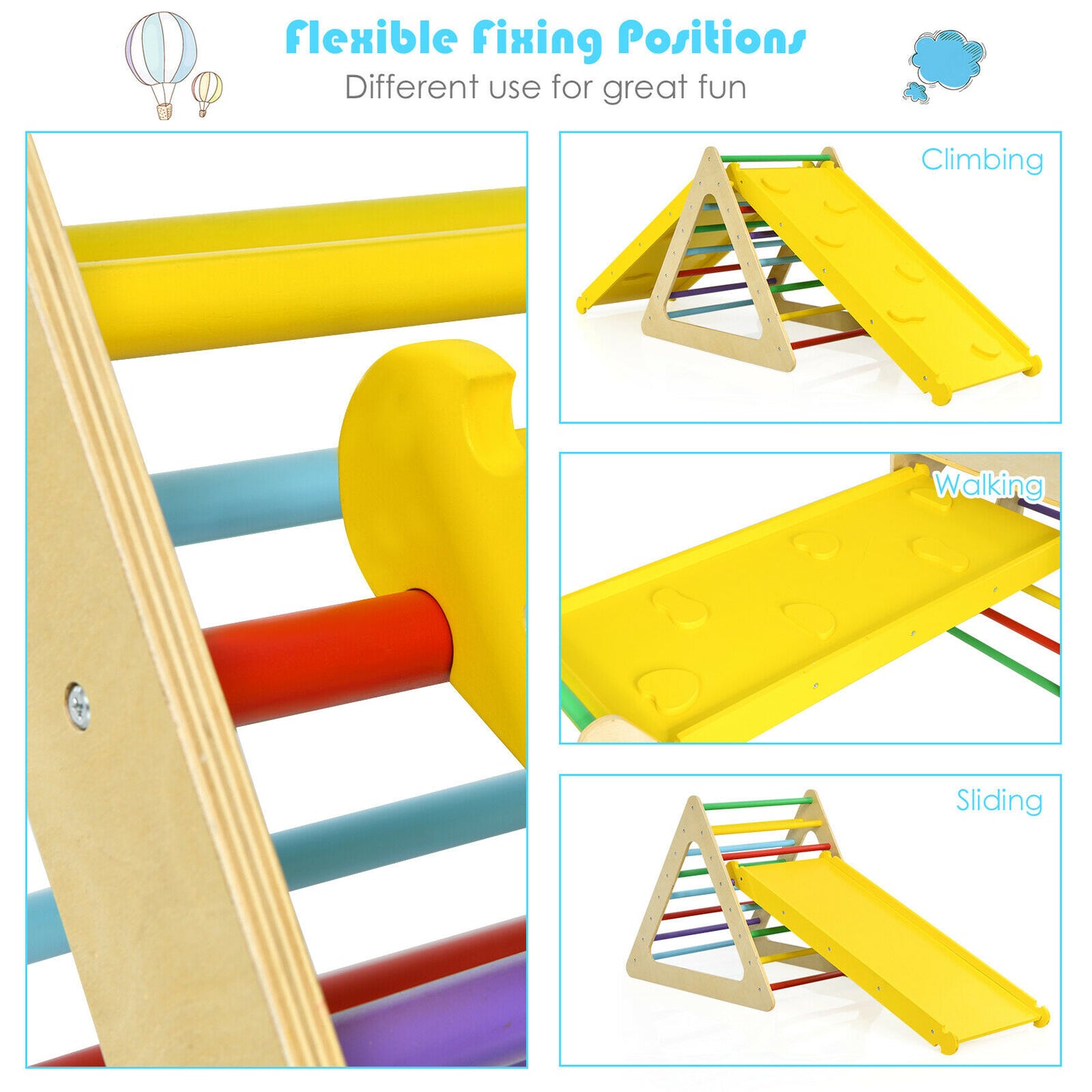 5 in 1 Toddler Playing Set Kids Climbing Triangle