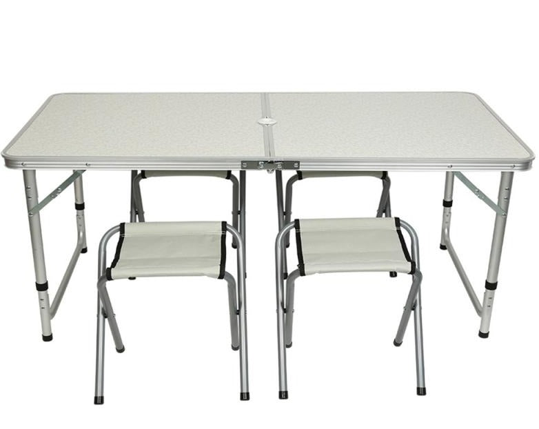 Collapsible Lightweight Aluminum Portable Roll Up Table Chairs Set