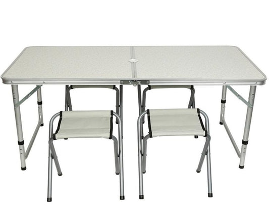 Collapsible Lightweight Aluminum Portable Roll Up Table Chairs Set