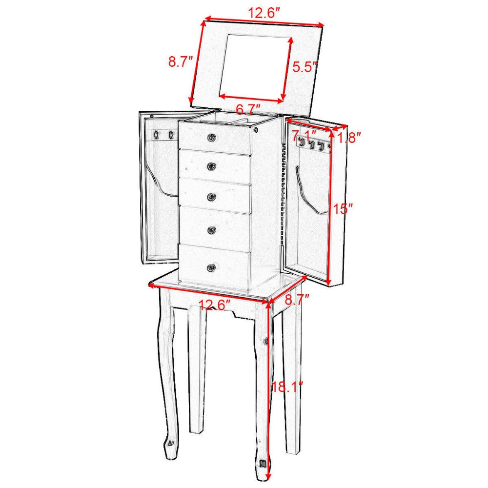 Jewelry Chest Storage Cabinet